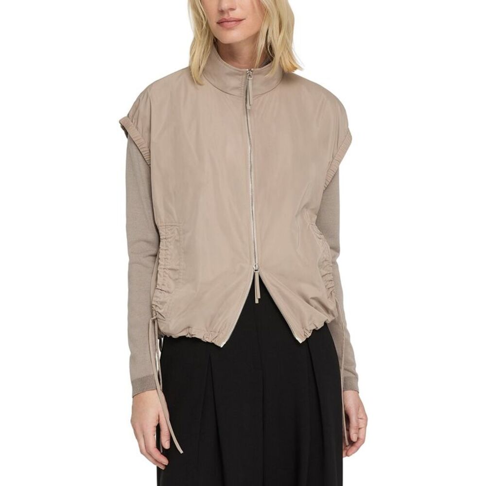 Lafayette 148 New York Womens Gathered Pocket Zip Front Vest